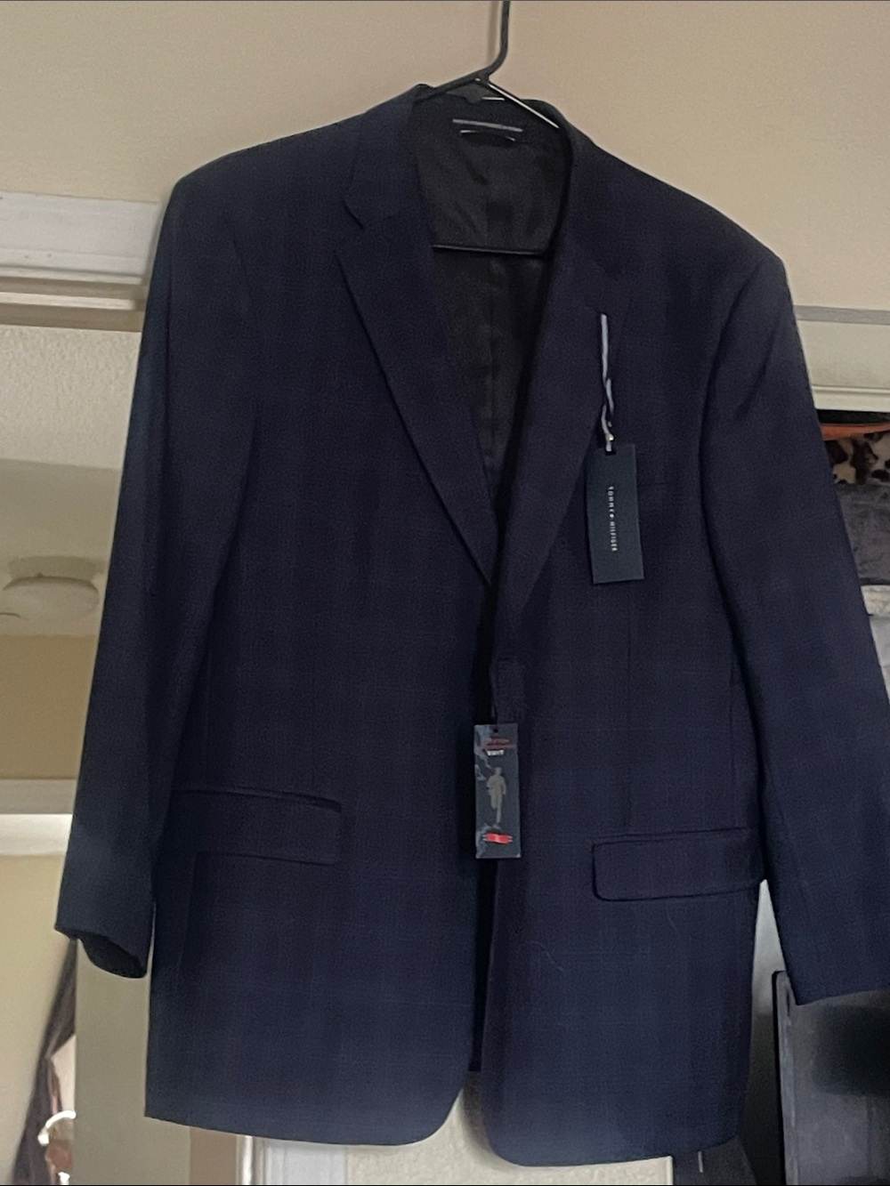 Tommy Hilfiger Men's Navy Plaid Blazer